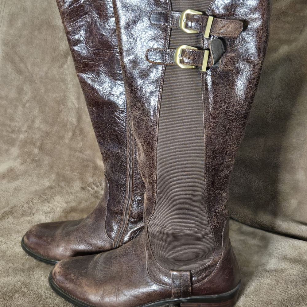 Stylish Brown Leather Knee-High Boots